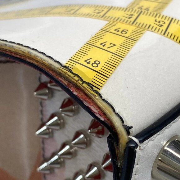 Auth CHRISTIAN LOUBOUTIN Paloma White Yellow Multi Vinyl Leather Tote Bag - Picture 6 of 15